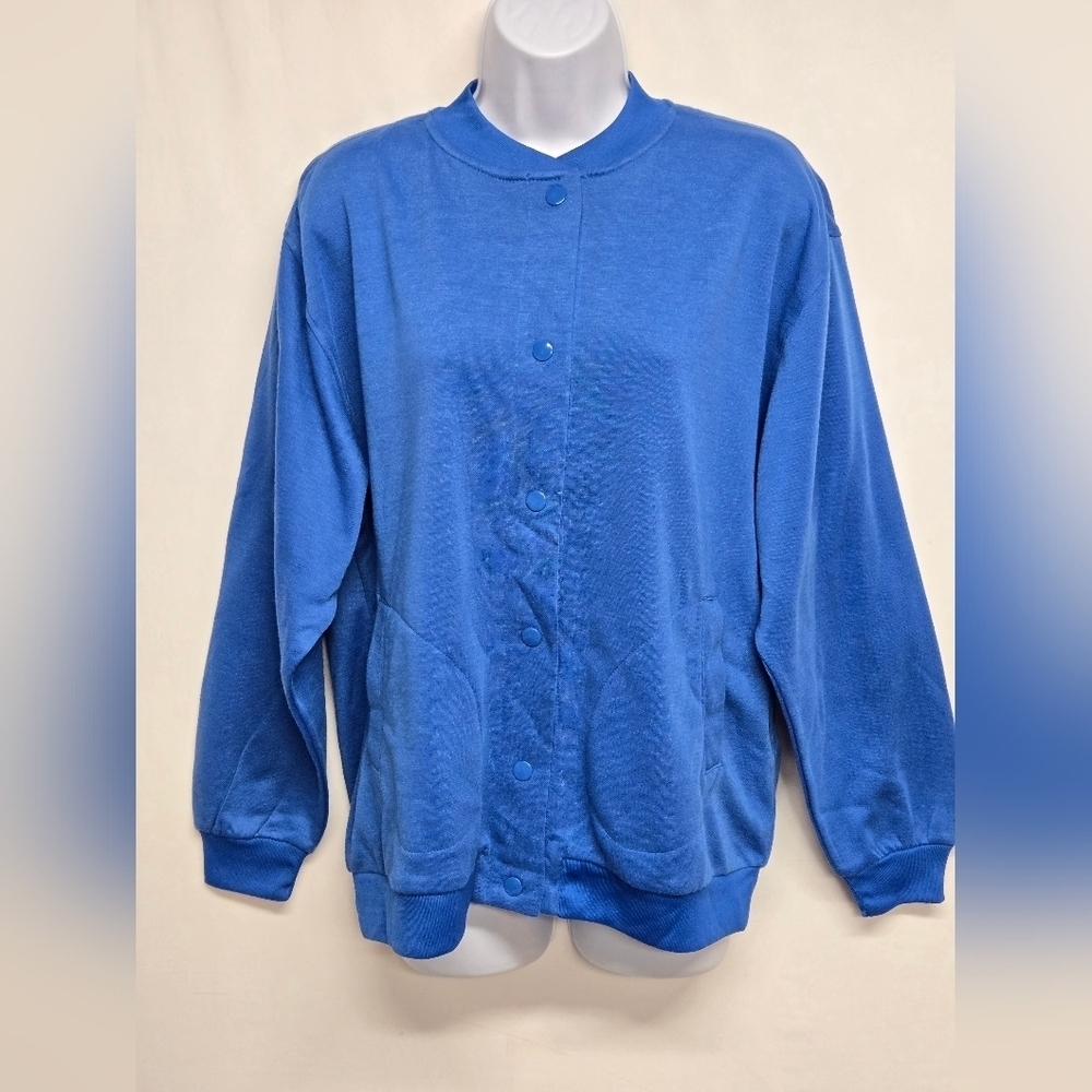 Tudor Court M Sweatshirt Snap Down Cardigan Sweater Long Sleeve Pockets New